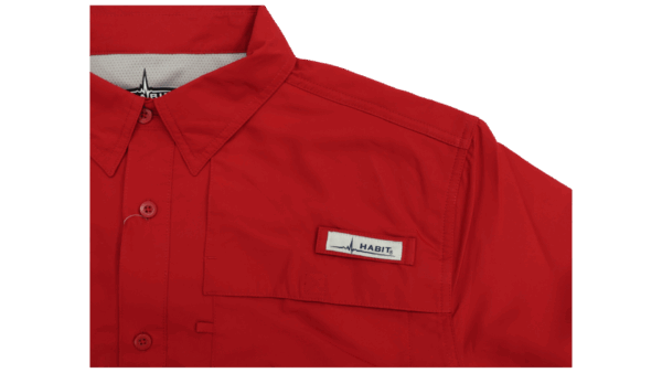 Red Long-Sleeve Wahoo Fishing Shirt - Image 3