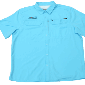 Blue Short-Sleeve Wahoo Fishing Shirt