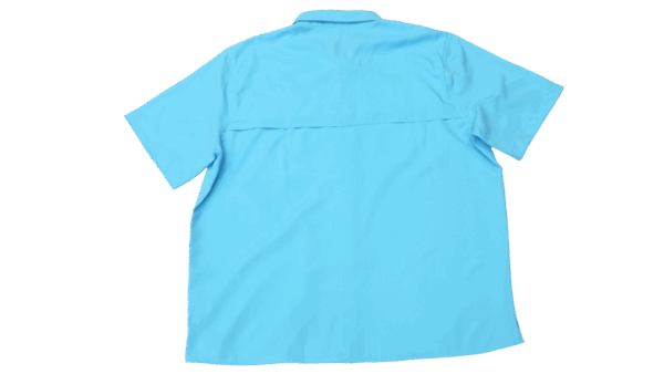 Blue Short-Sleeve Wahoo Fishing Shirt - Image 2