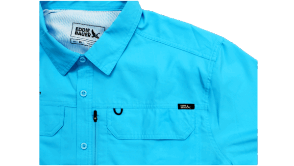 Blue Short-Sleeve Wahoo Fishing Shirt - Image 4